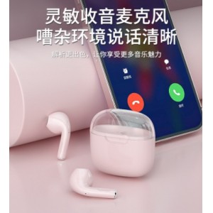 蓝牙耳机不入耳长续航降噪透明马卡龙色无线蓝牙耳机5.3